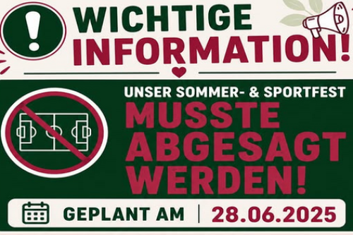 Absage Sommerfest 2026